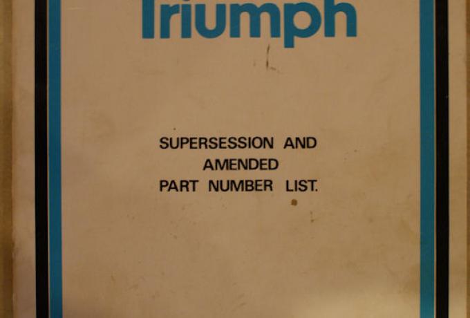 Norton Triumph supersession and amended part number list