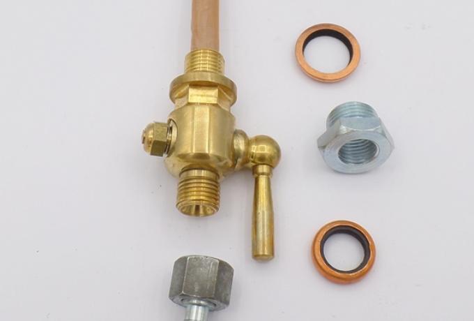 Petrol Tap 1/4" x 1/4" BSP. Adapter 3/8". Washers/Set. BSA