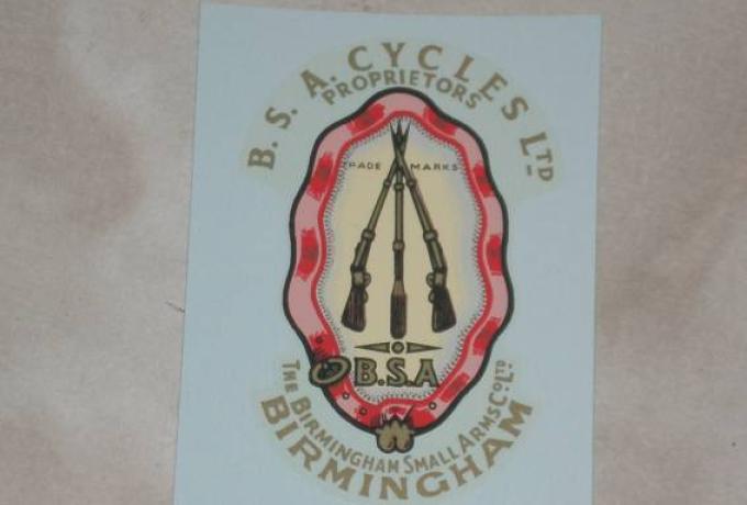 BSA Abziehbild für Tank/Werkzeugkasten bis 1953