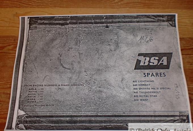 BSA Spares 1967, Copy, A65 Lightning, A65 Hornet, A65 Spitfire Mk. II Special, A65 Thunderbolt, A50 