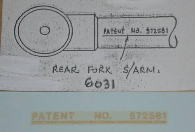 AJS/Matchless Abziehbild f. Mod. Hinterradschwinge ab 1950