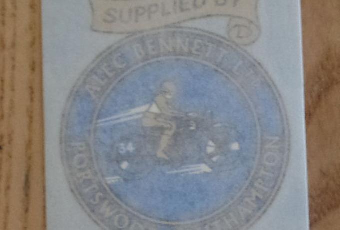 Alec Bennett Ltd Sticker, Dealers