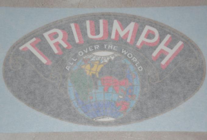 Triumph Aufkleber "All over the world" rot