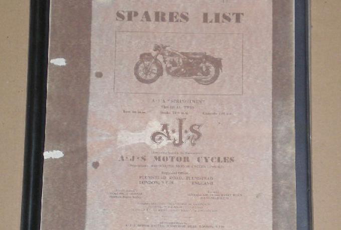 AJS Spares List "Springtwin" vertical twin, Teilebuch