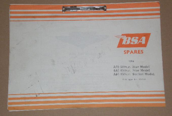 BSA Spares, Teilebuch 1964 A50 500c.c. Star Model, A65 650c.c. Star Model, A65 650c.c. Rocket Model