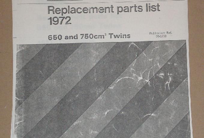 BSA Replacement Parts List, Teilebuch 1972 A65/A70