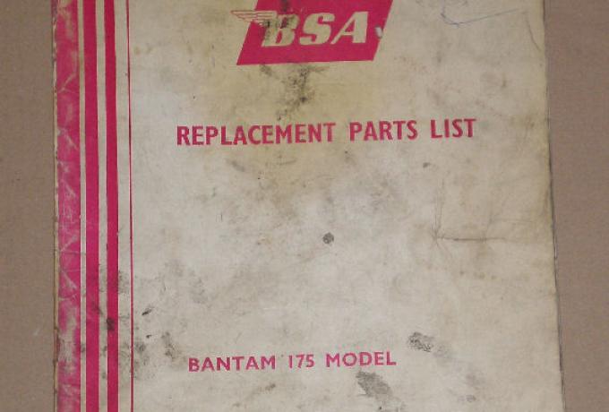 BSA Bantam 175 Parts list 1969
