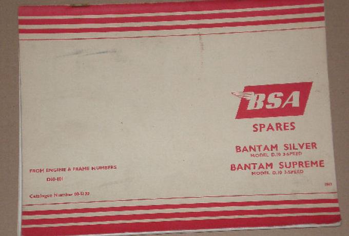 BSA Spares, Teilebuch - Bantam Silver/Supreme 1967