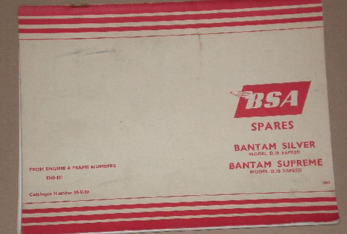 BSA Spares - Bantam Silver/Supreme 1967