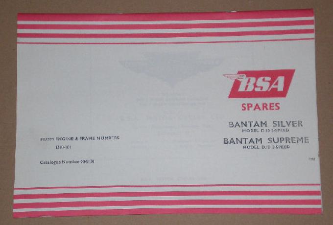 BSA Spares, Teilebuch - Bantam Supreme 1967