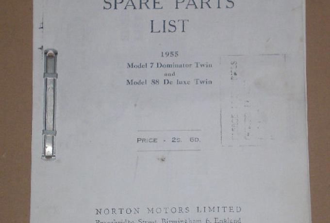 Norton Spare Parts List 1955