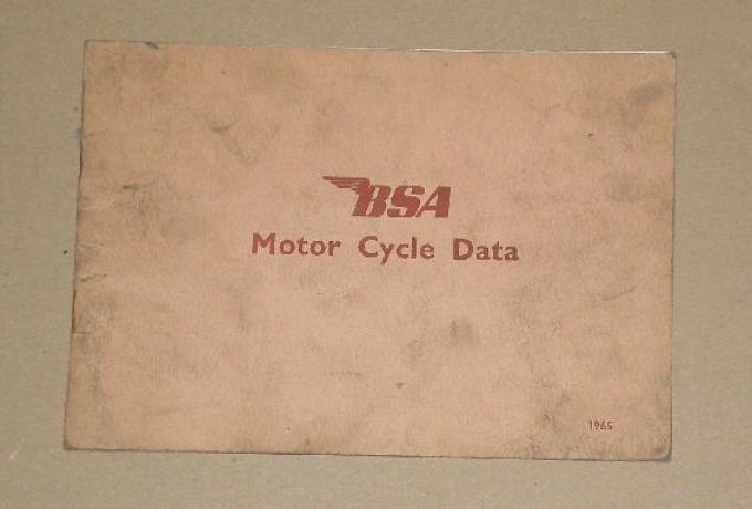 BSA Motor Cycle Data