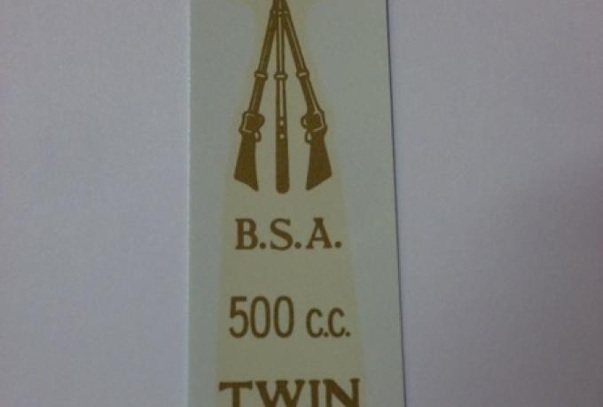 BSA 500cc Twin Abziehbild für hintere Nummerntafel ab 1946