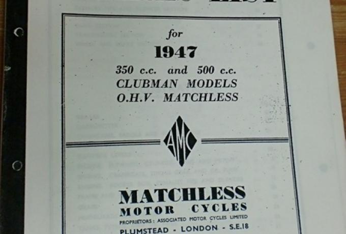 Matchless Spares List 1947 Copy