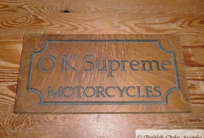 Holzschild OK Supreme Motorcycles