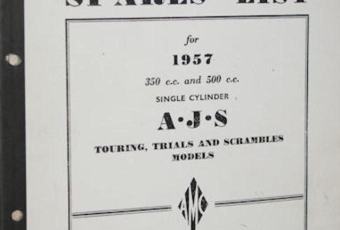 AJS Spares list for 1957 350 c.c. and 500 c.c. single cylinder, Kopie