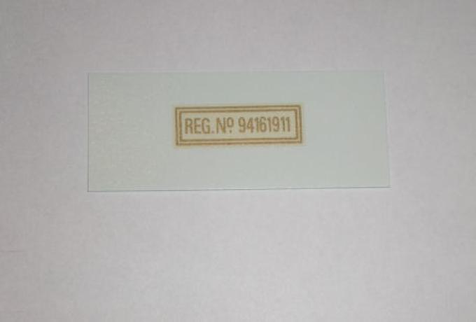 Triumph Reg.No. 94161911 Transfer f. Frame, over Gearbox 1915 on