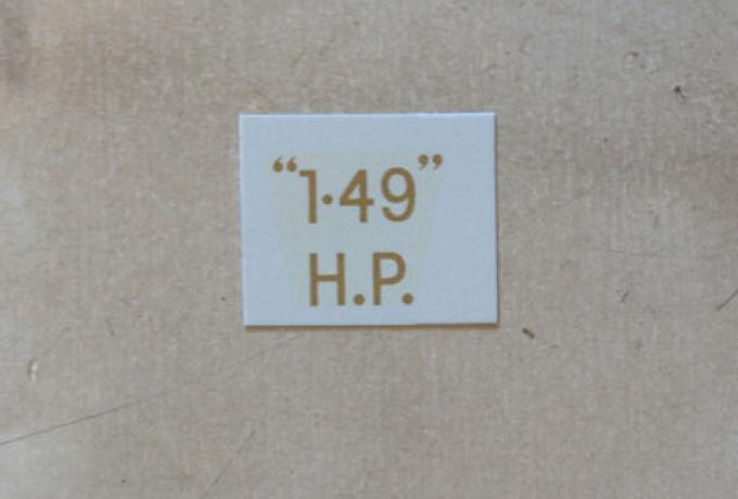 BSA "1.49" H.P. Abziehbild für Nummertafel hinten 1934-36