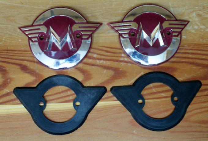 Matchless Tank Badges 1954-60 /Pair and Backing Rubber/ Pair - Set 1961-