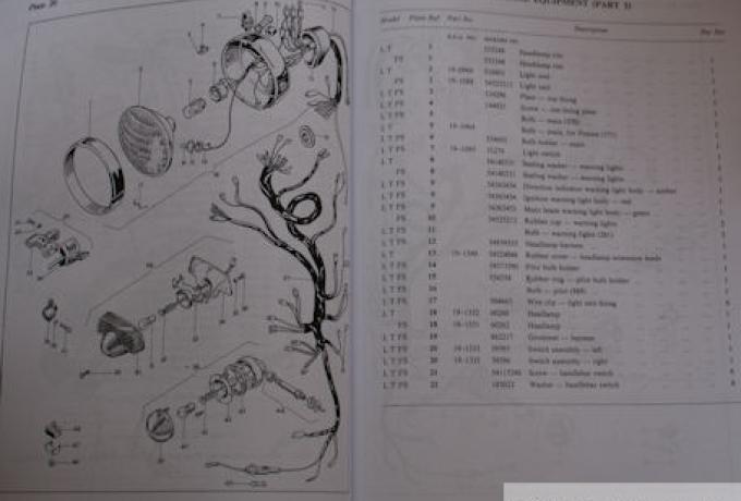 Replacement Parts List 1971 A65T, A65L, A65FS 650cc Models