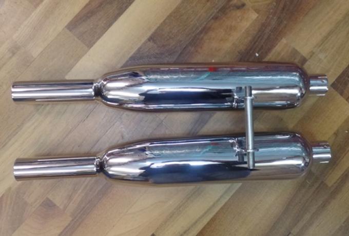 Triumph T90, T100R, T100S, 3TA, T21, 5TA, T100SS, Auspufftöpfe 1 3/8" Paar