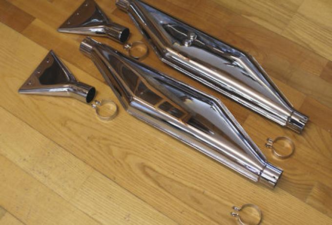 BSA Sloper Twinport OHV Silencer and Fishtail /Pair