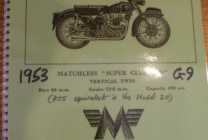 Matchless Spares List "Super Clubman" 1953 G9