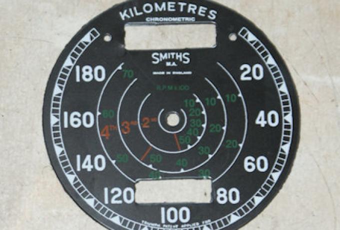 Tachometer Ziffernblatt Plastik Smiths 20-180 km/h
