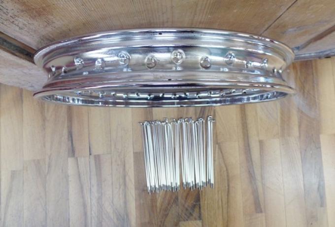 Triumph T140 Rim Rear British Chrome 19 x 2.15 WM3 40 + Spoke Stainless Steel Nipple Nickel Plated B