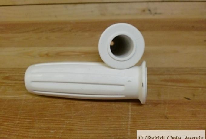 BSA A65/Triumph T120 (1966) Handlebar Rubbers white Amal patern. 366/011, 1" + 7/8" x 120mm /Pair