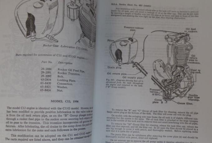 BSA C10L 250 SV Service Sheet / Instruction Book