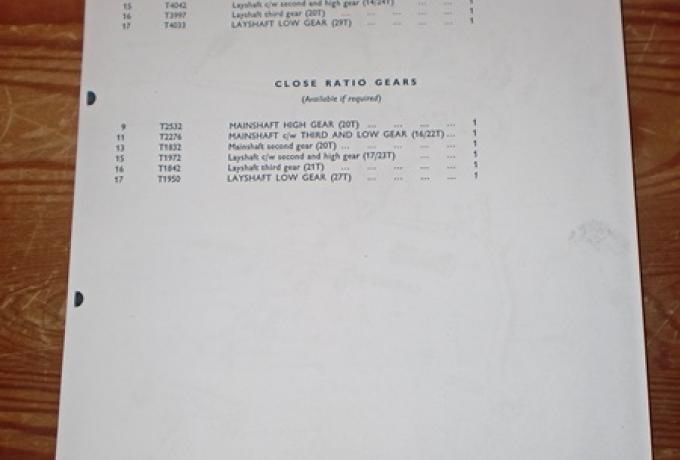 Triumph Replacement Parts Catalogue 1971