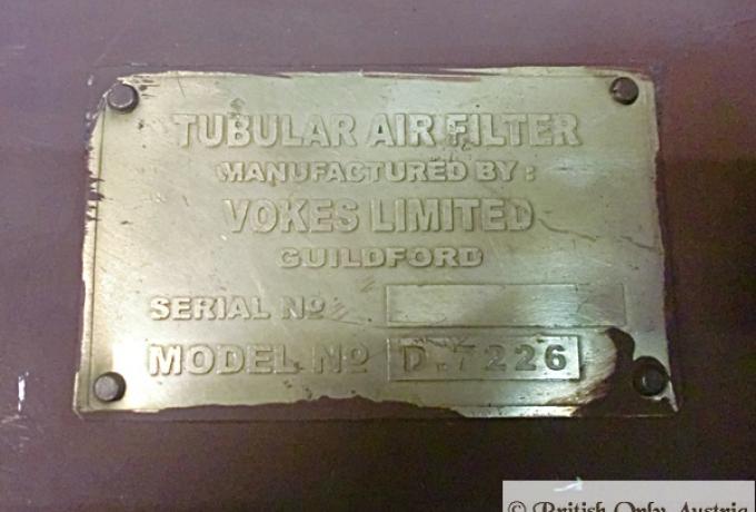 Ariel Vokes Luftfilter Gehäuse Model D.7226, Schild gold