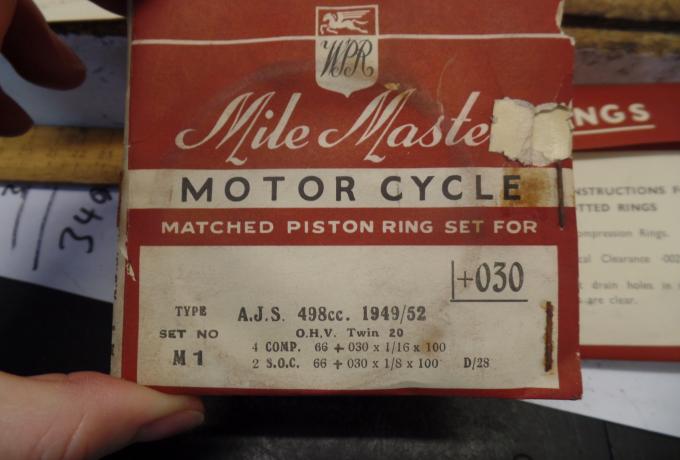 AJS Piston Ring Set +030 498cc 1949/56 NOS