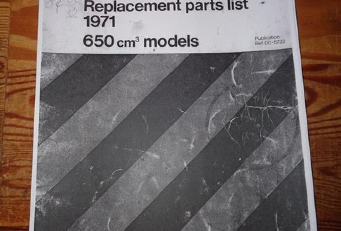 BSA Replacement Parts List 650cc Models 1971, Copy