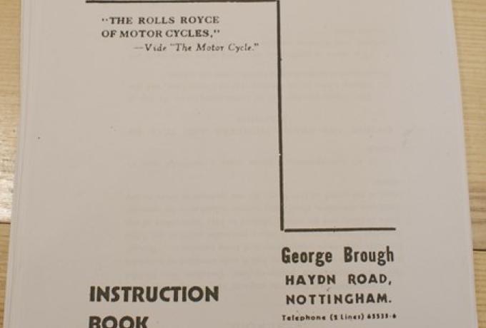Brough Superior SS80 Instruction Book.Copy