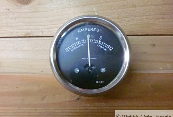 Amperemeter. 12V 2". Replacement for Lucas