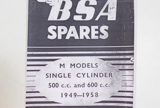 BSA M Models Single Cylinder Spares Book 1949-1958 Copy