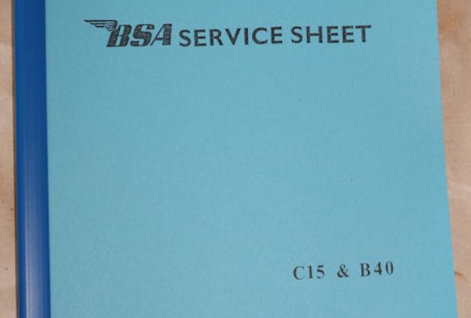 Service sheet BSA C15/B40, Service Buch