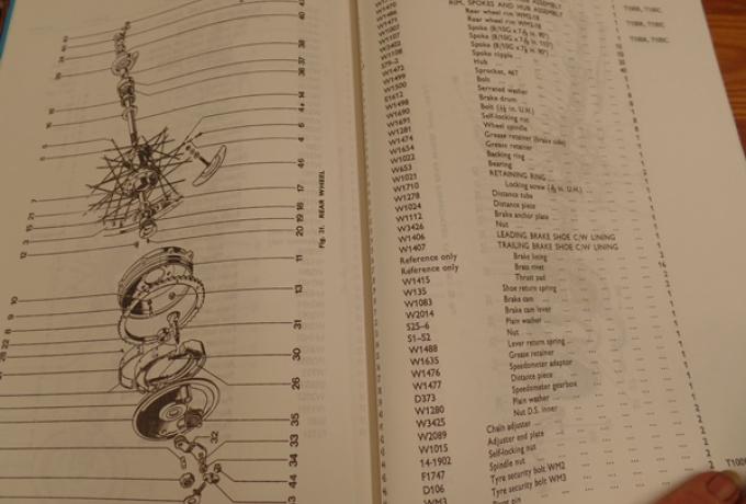 Triumph Parts Book No10 T100 1969