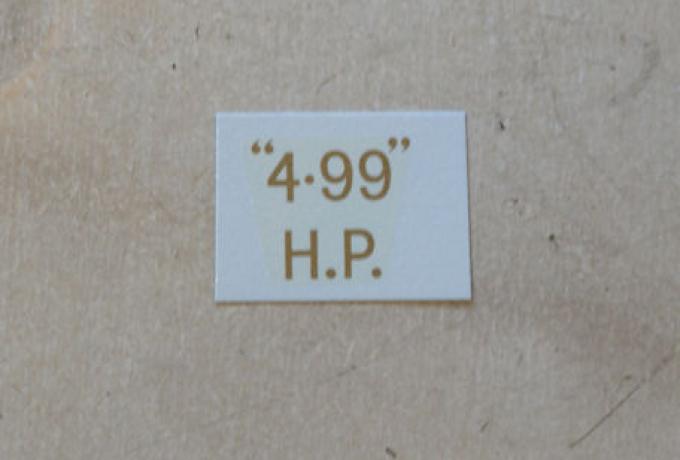 BSA "4.99" H.P. Transfer for rear Number Plate 1932-36