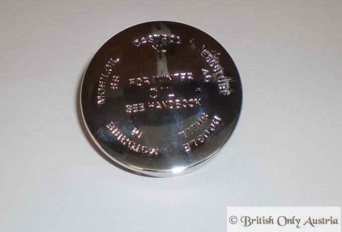 Vincent Tank Cap "Oil Recommendations"