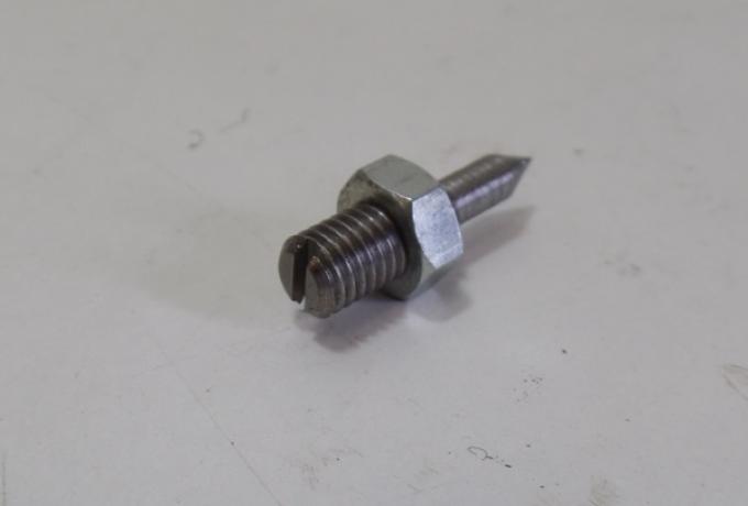 Screw, needle adj. inlet valve oil feed, with nut. Ajs/Matchless.
