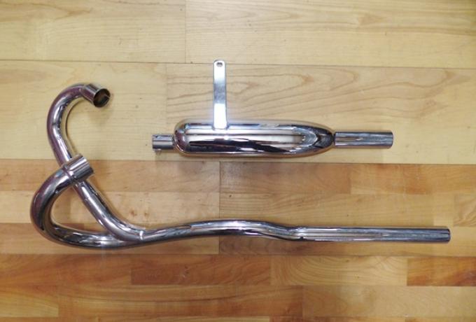 Triumph Siamese Exhaust Pipe+Silencer High Level