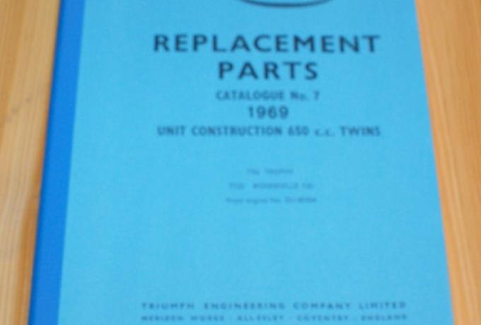 Triumph Parts Book No. 7 1969 TR6 T120