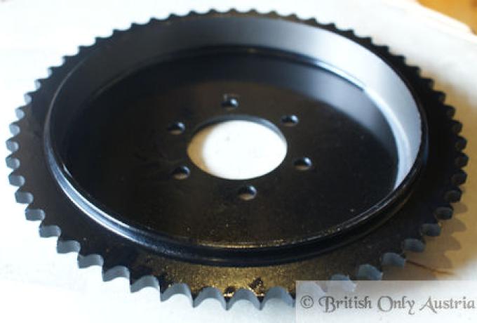 Velocette Hinteres Kettenrad / Bremstrommel f. 3/4" Bremsschuhe
