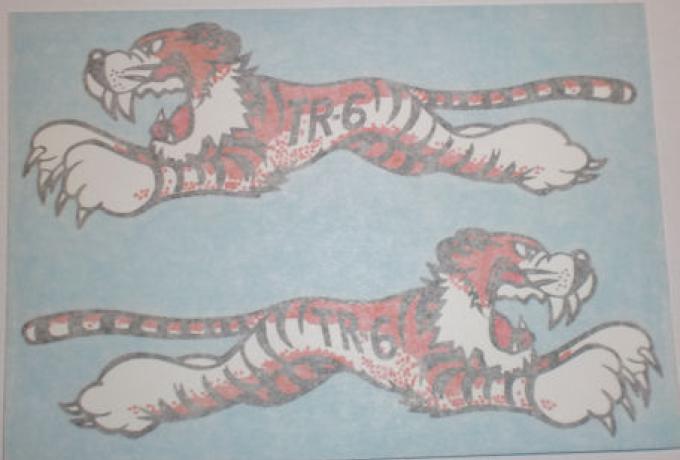 Triumph/Pair Tiger "TR-6" Sticker f. front Number Plate 1970's