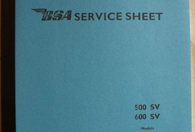BSA Service Sheet M20/M21, Gebrauchsanweisung