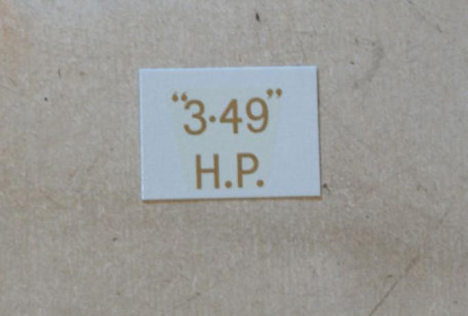 BSA "3.49" H.P. Transfer for rear Number Plate 1927-36