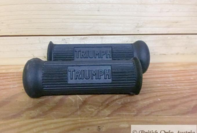 Triumph Footrest Rubbers rear with Logo / Pair closed end